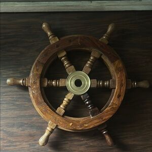 Wooden Ship Wheel Decor